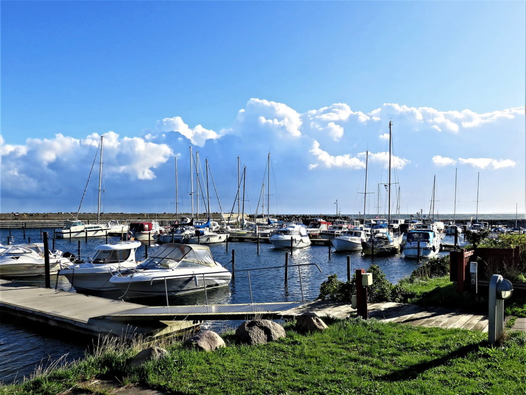 Small sailboats on the water