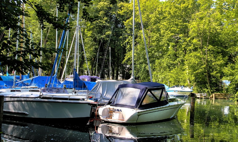 Small sailboats on the water