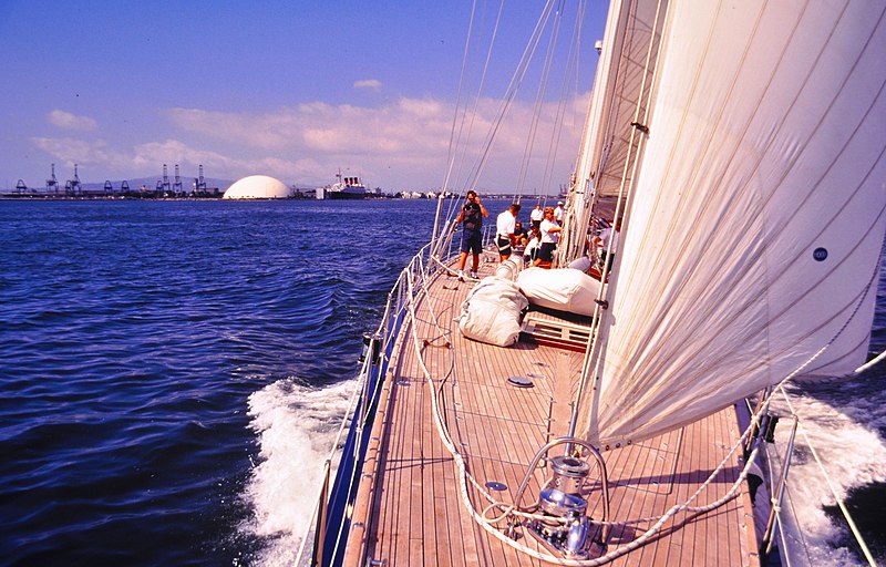 Yacht and sunset on the sea