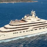 Dilbar yacht on the sea